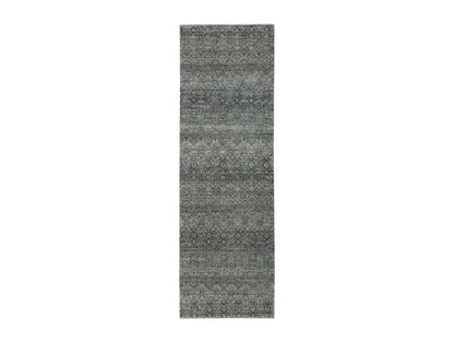 Modern / Contemporary hand-knotted wool runner in Gray, 2'6" x 8' — SKU O076875