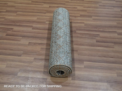 Modern / Contemporary hand-knotted wool runner in Gray, 2'6" x 8' — SKU O076875 (view 5)
