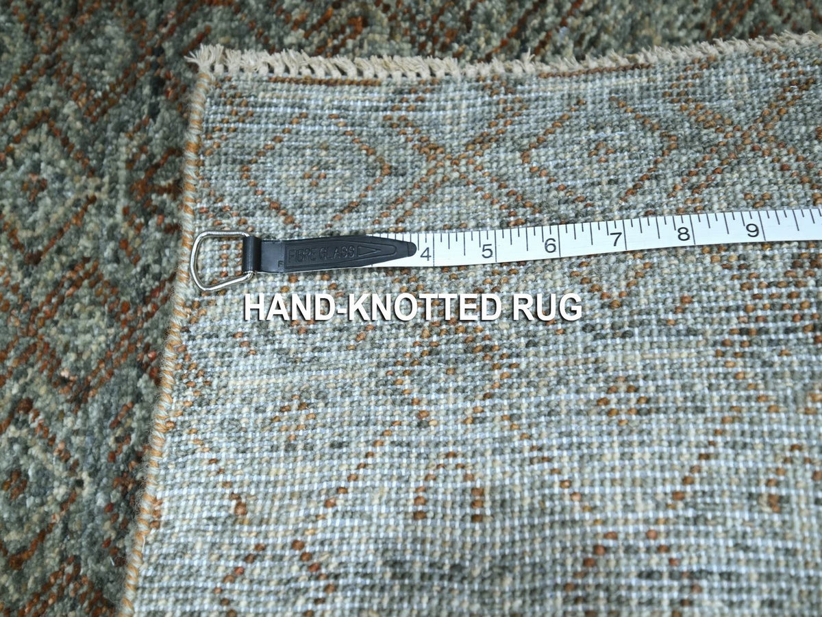 Modern / Contemporary hand-knotted wool runner in Gray, 2'6" x 8' — SKU O076875 (view 7)