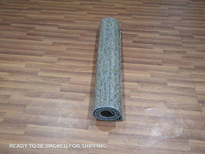 Blue 3'1" x 5'0" Modern and Contemporary Hand knotted Wool Rug - Sku: O076878