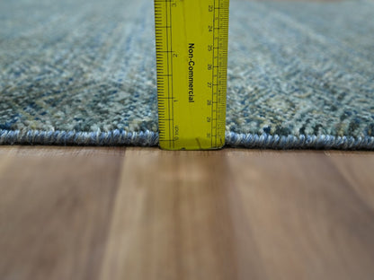 Blue 3'1" x 5'0" Modern and Contemporary Hand knotted Wool Rug - Sku: O076878