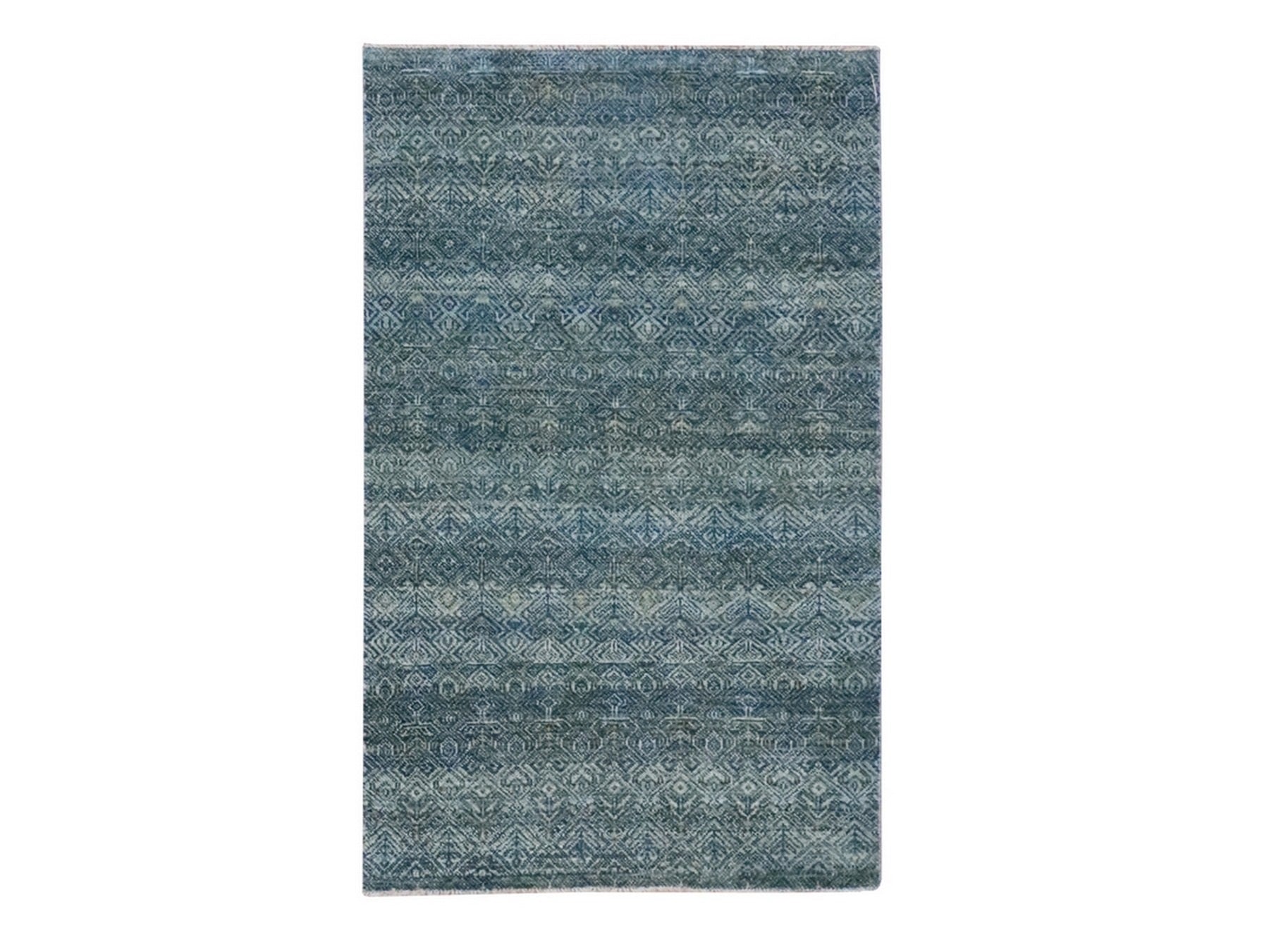 Blue 3'0" x 5'0" Modern and Contemporary Hand knotted Wool Rug - Sku: O076880