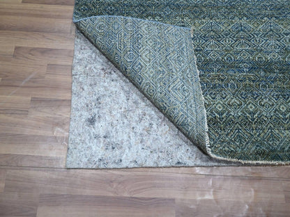 Blue 3'0" x 5'0" Modern and Contemporary Hand knotted Wool Rug - Sku: O076880