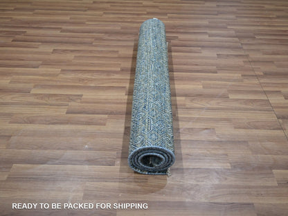 Blue 3'0" x 5'0" Modern and Contemporary Hand knotted Wool Rug - Sku: O076880