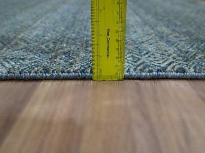 Blue 3'0" x 5'0" Modern and Contemporary Hand knotted Wool Rug - Sku: O076880