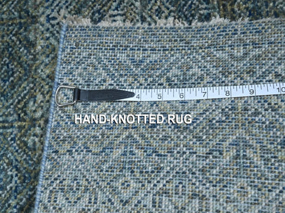 Blue 3'0" x 5'0" Modern and Contemporary Hand knotted Wool Rug - Sku: O076880