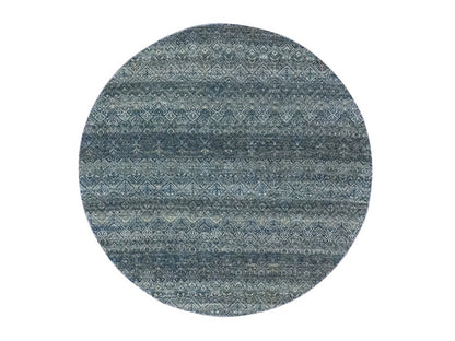 Blue 4'11" x 4'11" Modern and Contemporary Hand knotted Wool Rug - Sku: O076884