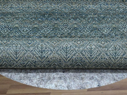 Blue 4'11" x 4'11" Modern and Contemporary Hand knotted Wool Rug - Sku: O076884