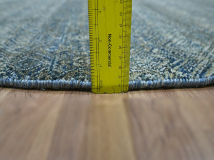 Blue 4'11" x 4'11" Modern and Contemporary Hand knotted Wool Rug - Sku: O076884