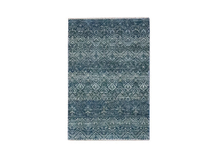 Blue 2'0" x 3'0" Modern and Contemporary Hand knotted Wool Rug - Sku: O076885