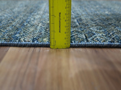 Blue 2'0" x 3'0" Modern and Contemporary Hand knotted Wool Rug - Sku: O076886