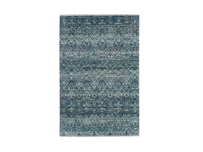 Blue 2'0" x 3'0" Modern and Contemporary Hand knotted Wool Rug - Sku: O076887