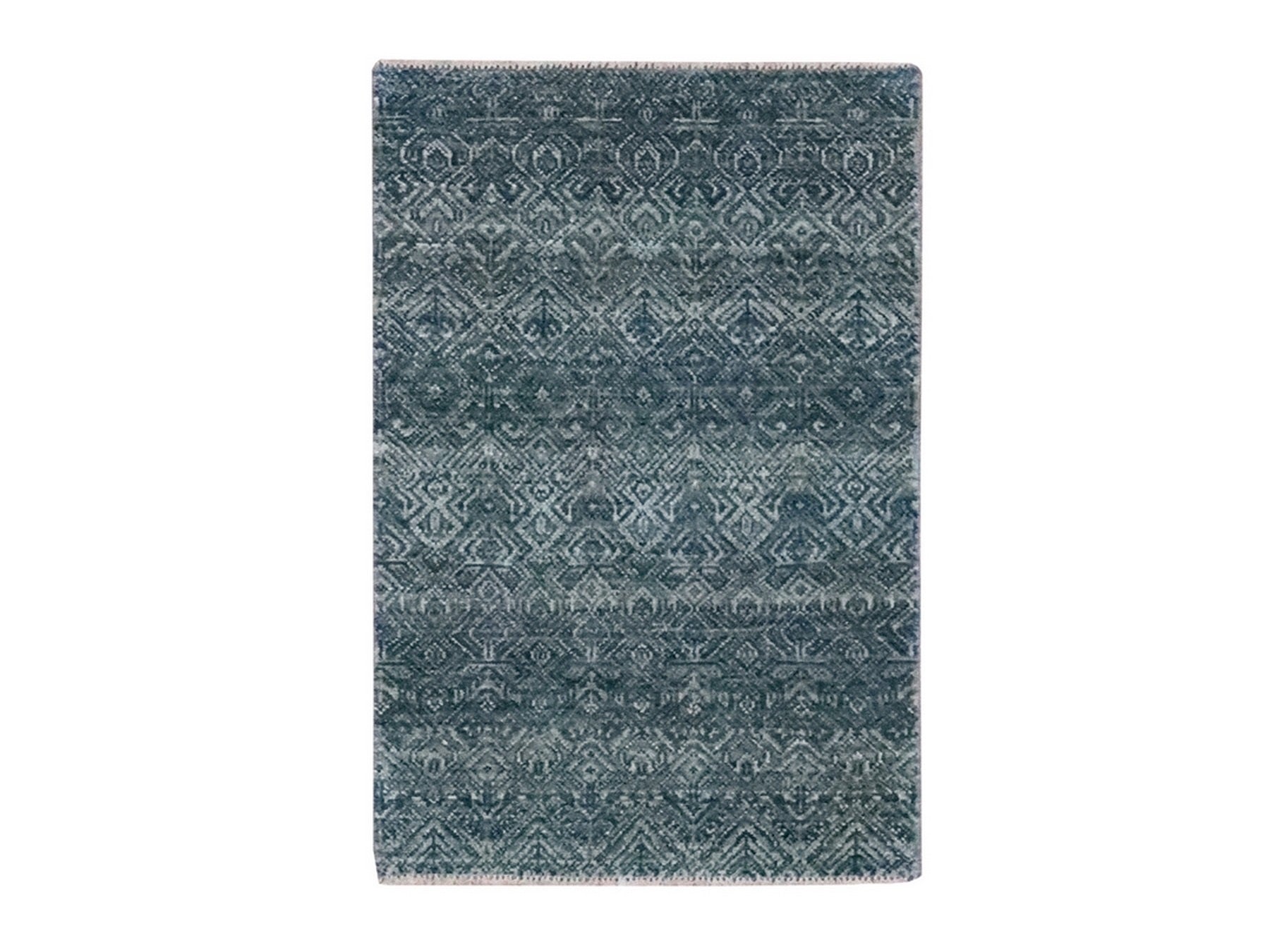 Blue 2'0" x 3'0" Modern and Contemporary Hand knotted Wool Rug - Sku: O076888