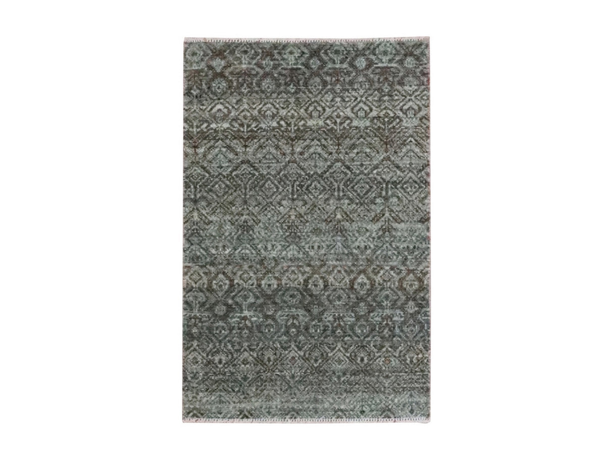 Modern / Contemporary hand-knotted wool rug in Gray, 2' x 3' — SKU O076889