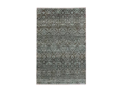 Modern / Contemporary hand-knotted wool rug in Gray, 2' x 3' — SKU O076889