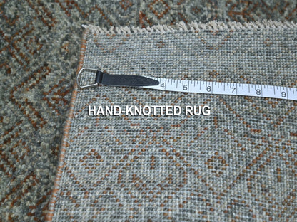 Modern / Contemporary hand-knotted wool rug in Gray, 2' x 3' — SKU O076889 (view 4)