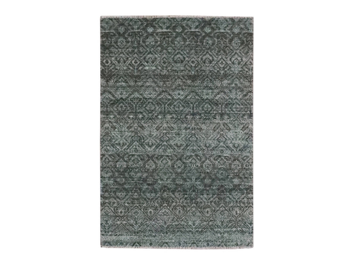 Modern / Contemporary hand-knotted wool rug in Gray, 2'1" x 3'1" — SKU O076890