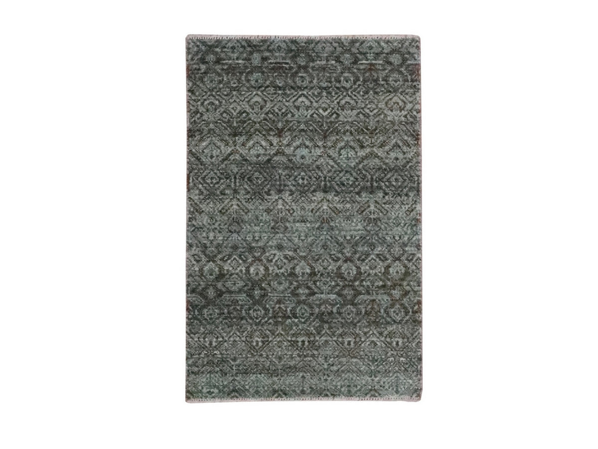Modern / Contemporary hand-knotted wool rug in Gray, 2' x 3'1" — SKU O076892