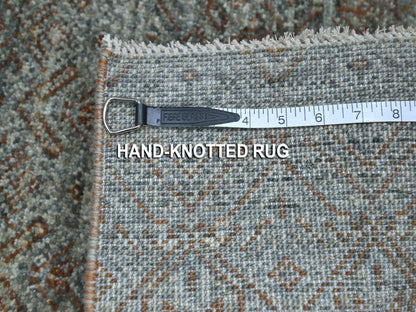 Modern / Contemporary hand-knotted wool rug in Gray, 2' x 3'1" — SKU O076892 (view 4)