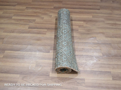 Modern / Contemporary hand-knotted wool rug in Gray, 2' x 3'1" — SKU O076892 (view 5)
