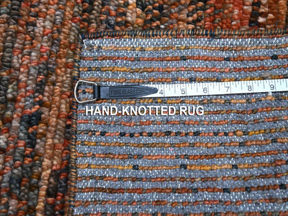 Brown 2'1" x 2'10" Modern and Contemporary Hand knotted Wool Rug - Sku: O076895