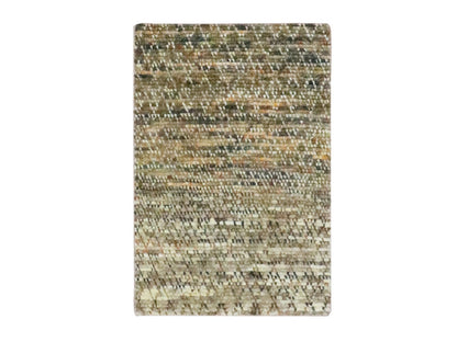 Brown 2'0" x 3'1" Modern and Contemporary Hand knotted Wool Rug - Sku: O076896