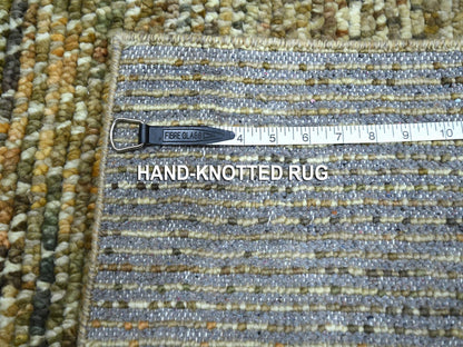 Brown 2'0" x 3'1" Modern and Contemporary Hand knotted Wool Rug - Sku: O076896