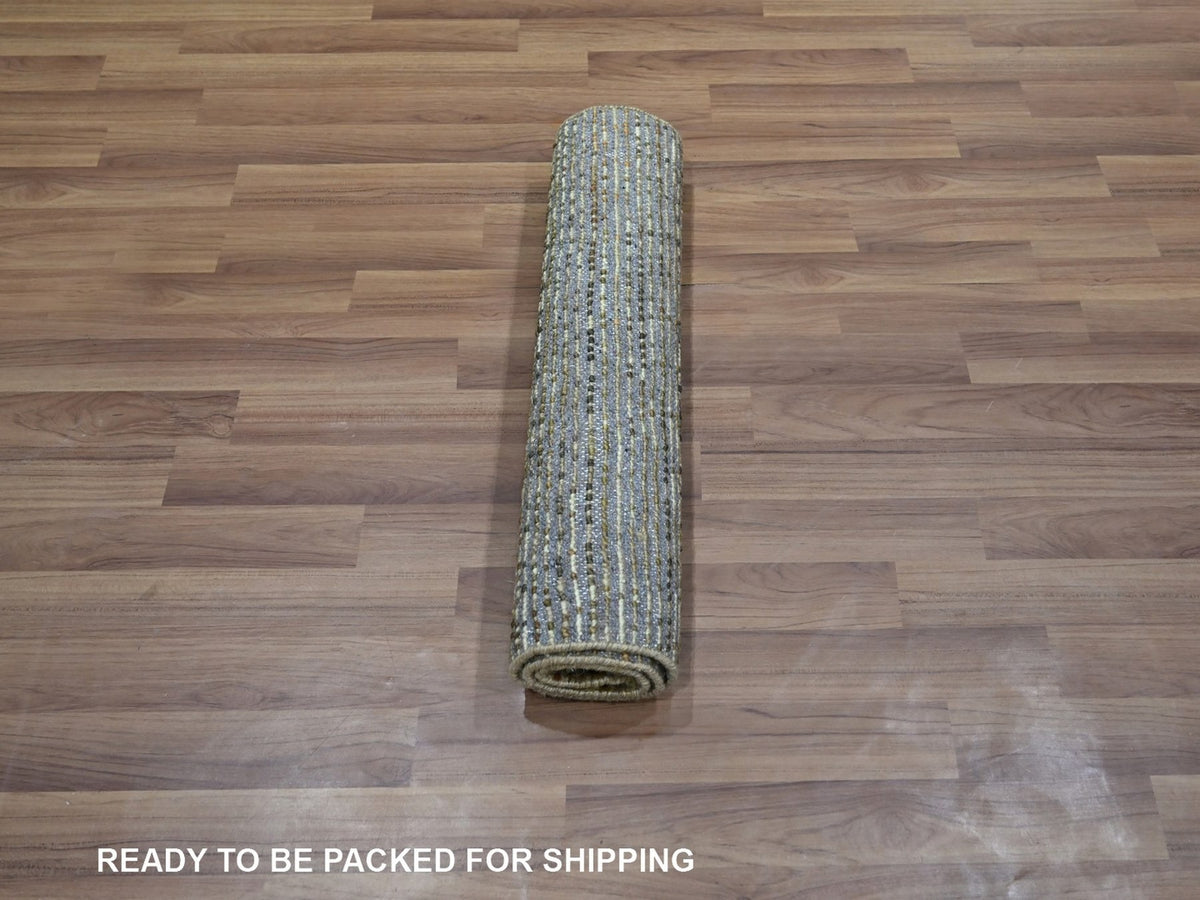 Modern / Contemporary hand-knotted wool rug in Brown, 2' x 3'1" — SKU O076896 (view 5)