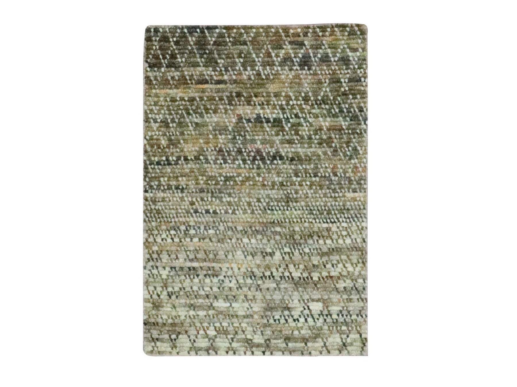 Brown 2'0" x 3'1" Modern and Contemporary Hand knotted Wool Rug - Sku: O076897