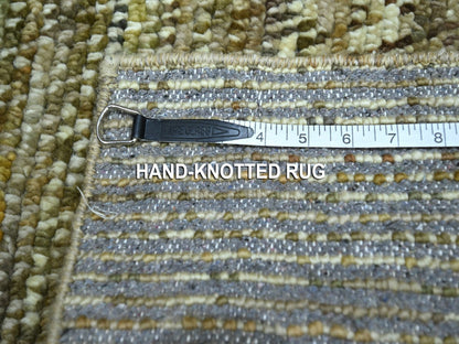 Brown 2'0" x 3'1" Modern and Contemporary Hand knotted Wool Rug - Sku: O076897