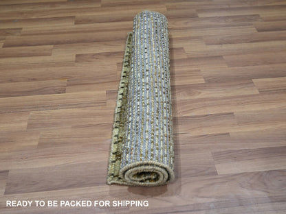 Brown 2'0" x 3'1" Modern and Contemporary Hand knotted Wool Rug - Sku: O076897