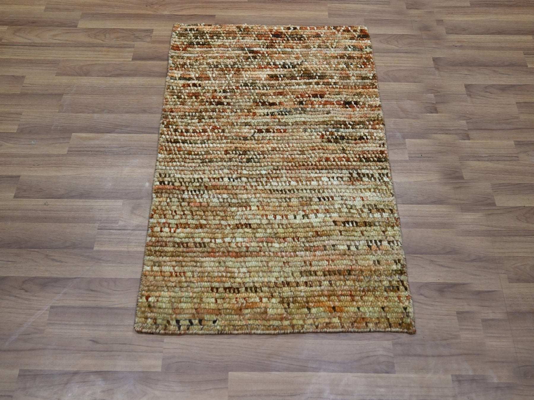 Brown 2'1" x 3'1" Modern and Contemporary Hand knotted Wool Rug - Sku: O076900