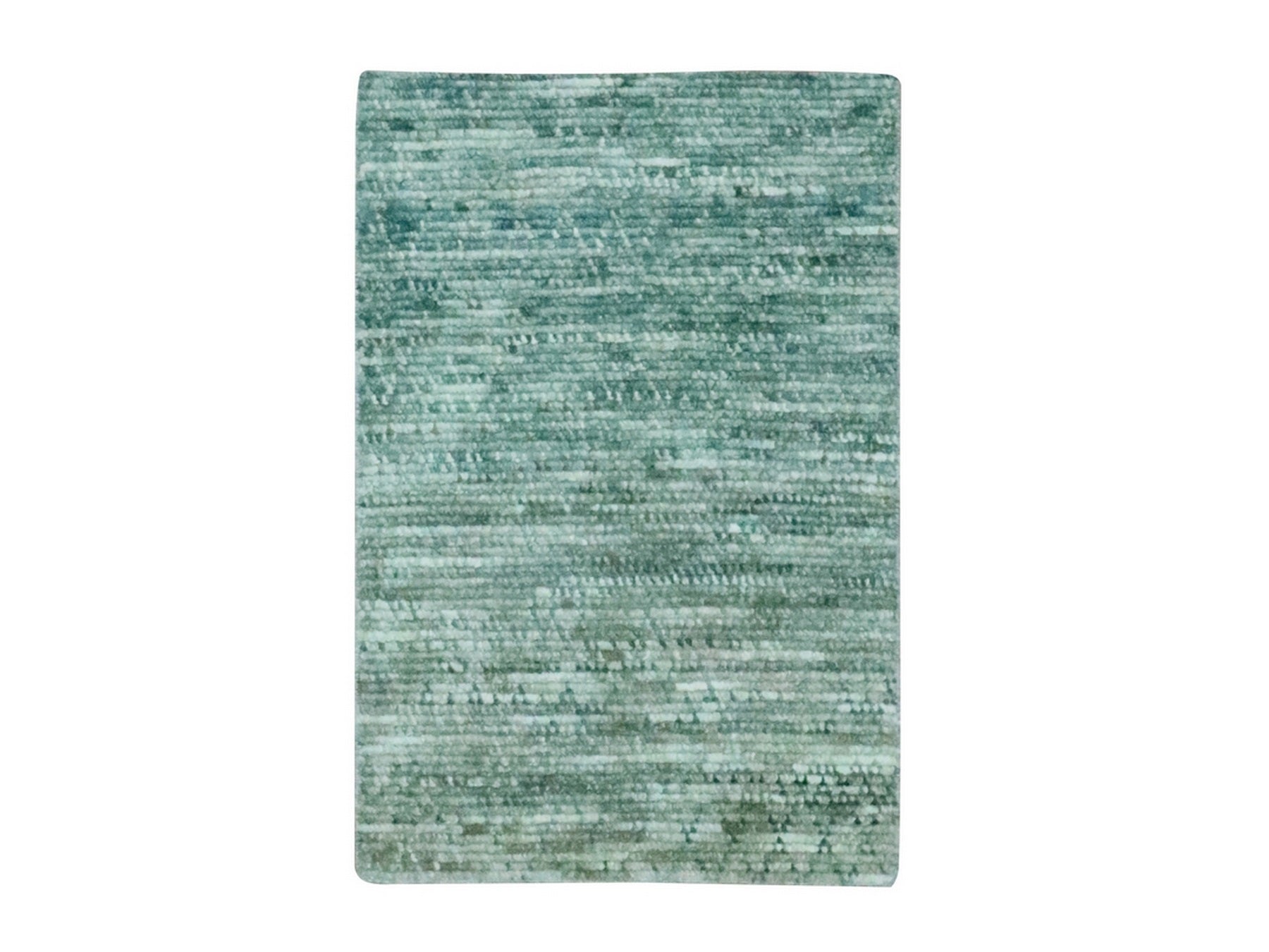 Green 2'1" x 3'2" Modern and Contemporary Hand knotted Wool Rug - Sku: O076904