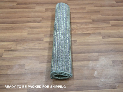 Green 2'1" x 3'2" Modern and Contemporary Hand knotted Wool Rug - Sku: O076904