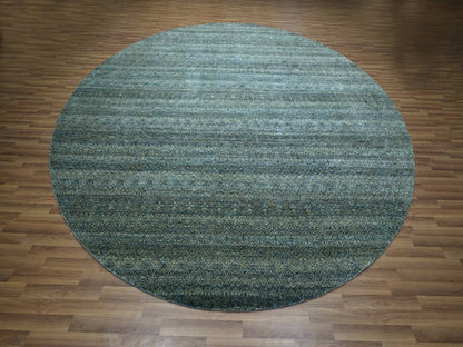 Blue 12'0" x 12'0" Modern and Contemporary Hand knotted Wool Rug - Sku: O076905
