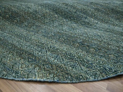 Blue 12'0" x 12'0" Modern and Contemporary Hand knotted Wool Rug - Sku: O076905