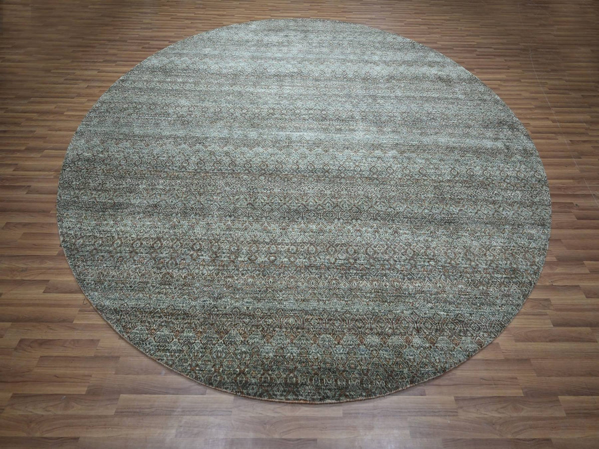 Modern / Contemporary hand-knotted wool rug in Gray, 11'11" x 11'11" — SKU O076906 (view 2)