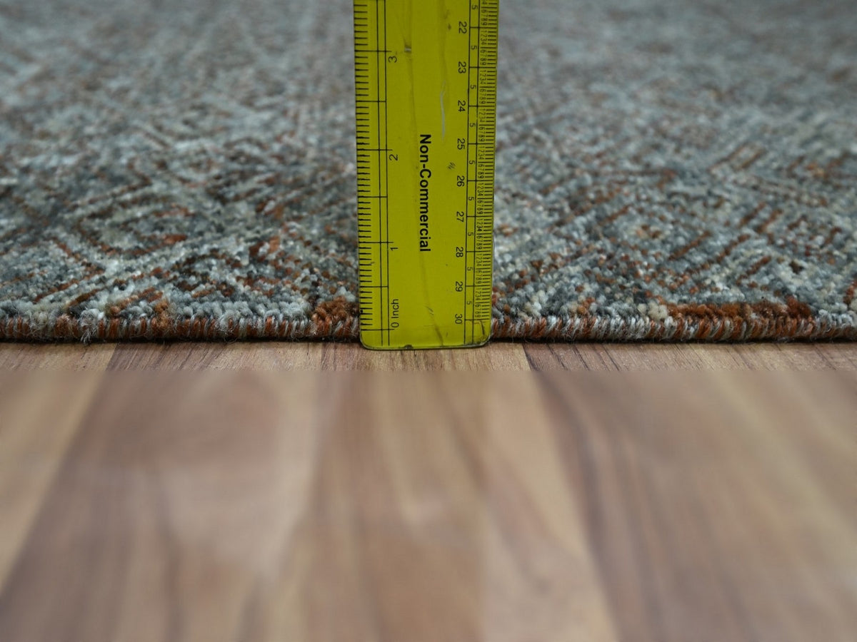 Modern / Contemporary hand-knotted wool runner in Gray, 2'6" x 22'1" — SKU O076907 (view 6)