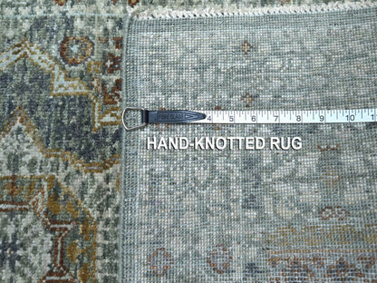 Green 2'6" x 16'0" Mamluk Hand knotted Wool Rug - Sku: O076911