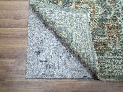 Green 2'8" x 14'0" Mamluk Hand knotted Wool Rug - Sku: O076912