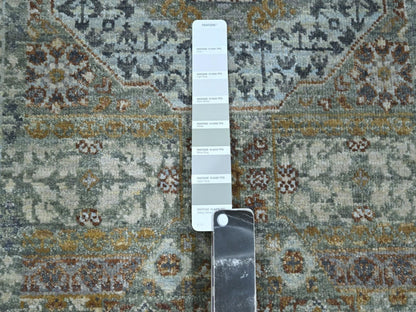 Green 2'8" x 14'0" Mamluk Hand knotted Wool Rug - Sku: O076912