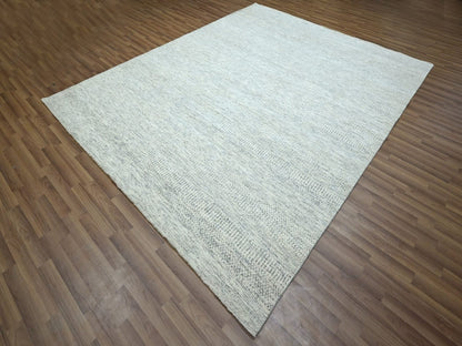 Ivory 7'11" x 9'10" Modern and Contemporary Hand knotted Wool Rug - Sku: O076916