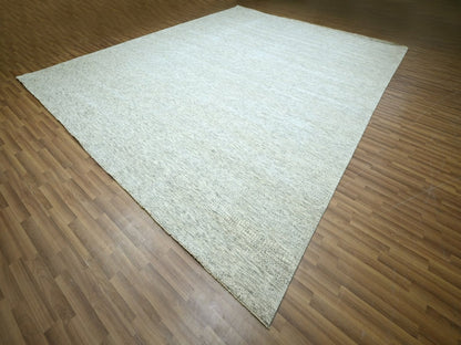 Modern / Contemporary hand-knotted wool rug in Gray, 12'1" x 15' — SKU O076920 (view 3)