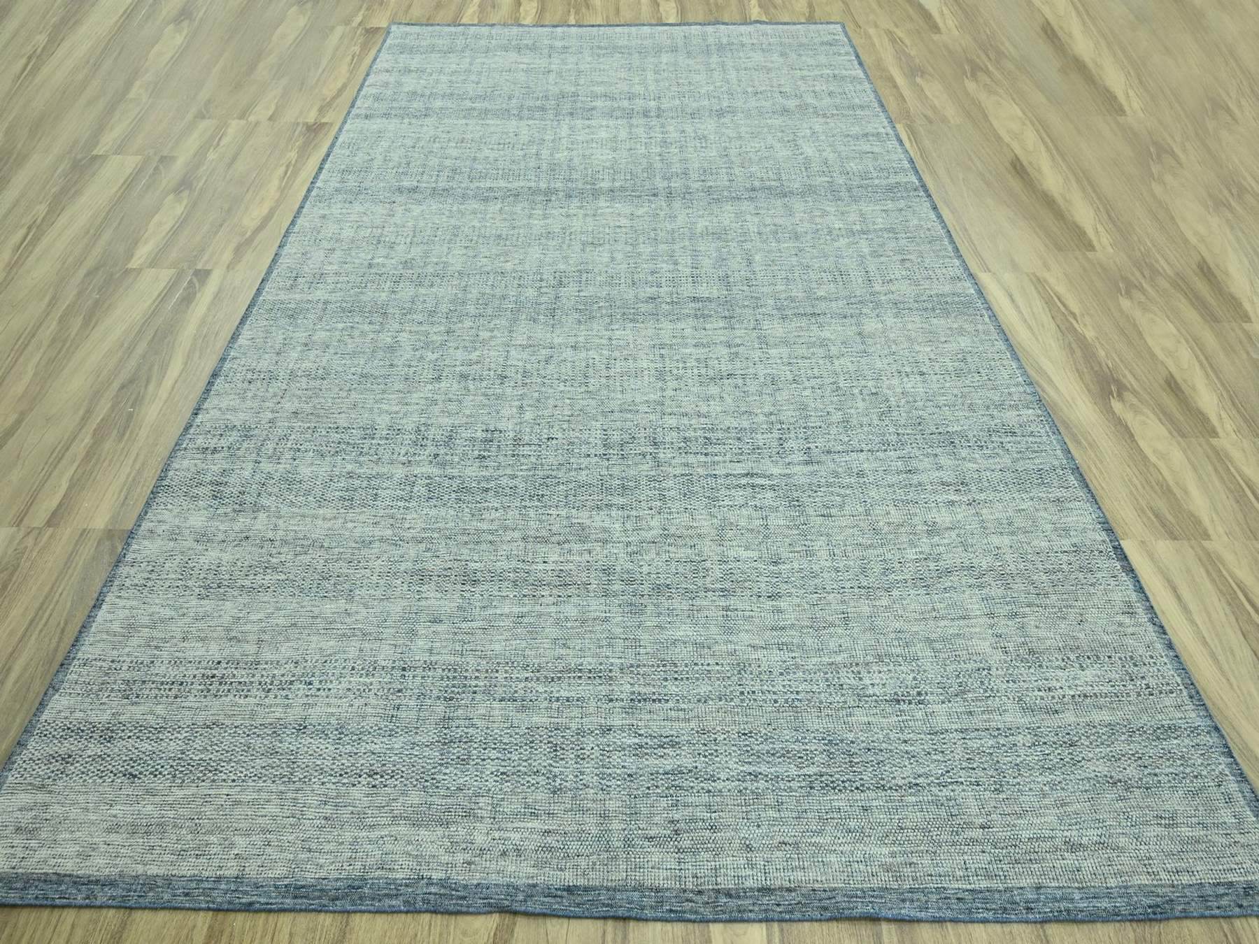 Blue 12'0" x 15'0" Modern and Contemporary Hand knotted Wool Rug - Sku: O076921