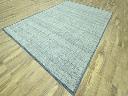 Blue 10'1" x 13'10" Modern and Contemporary Hand knotted Wool Rug - Sku: O076922