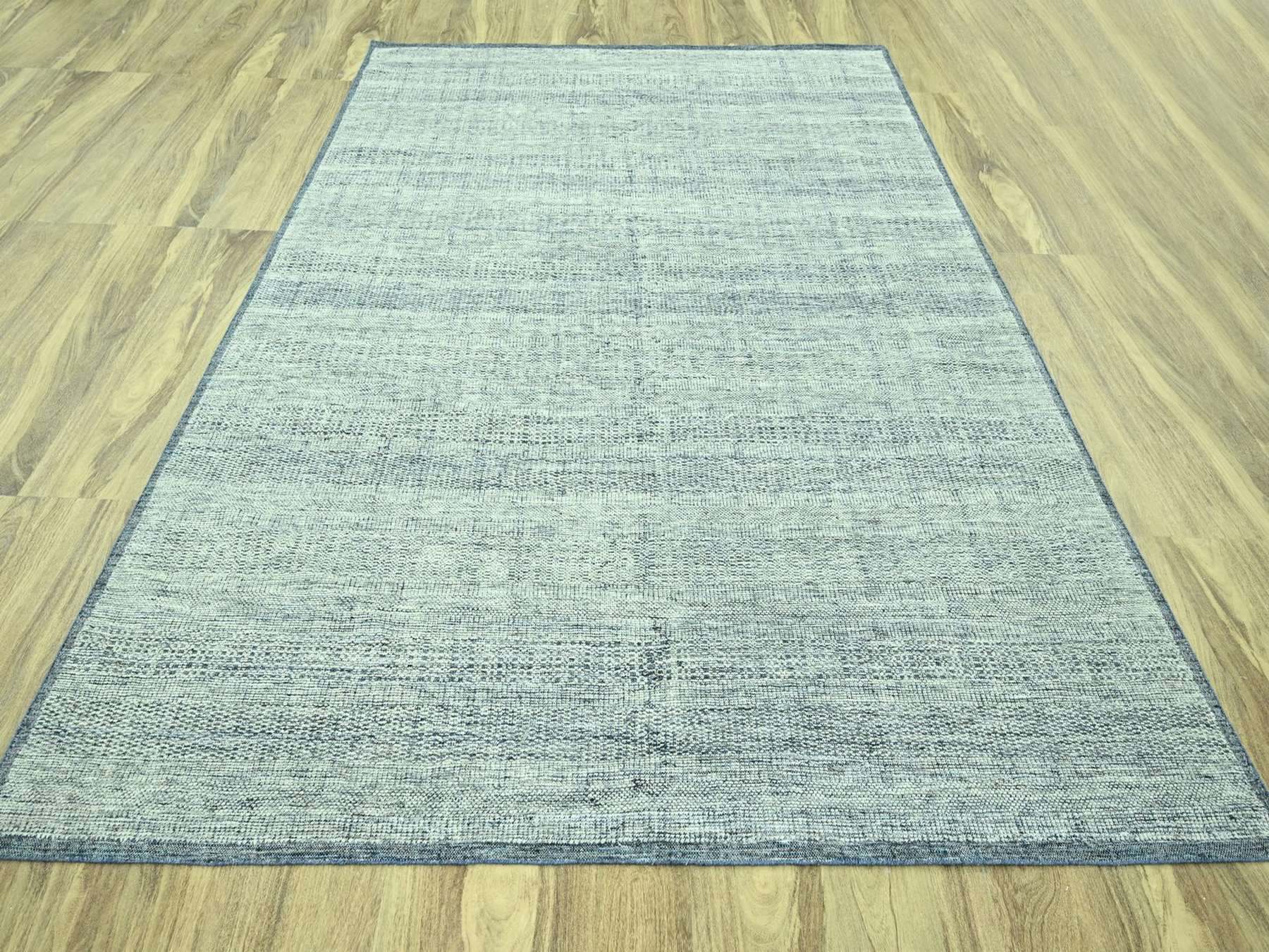 Blue 8'11" x 11'11" Modern and Contemporary Hand knotted Wool Rug - Sku: O076923