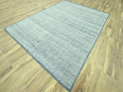 Blue 8'11" x 11'11" Modern and Contemporary Hand knotted Wool Rug - Sku: O076923
