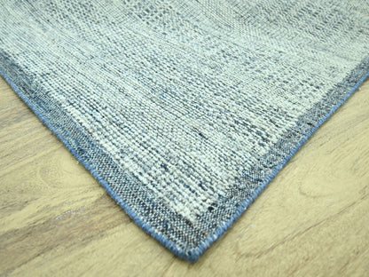 Blue 8'11" x 11'11" Modern and Contemporary Hand knotted Wool Rug - Sku: O076923