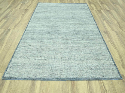 Blue 8'0" x 10'0" Modern and Contemporary Hand knotted Wool Rug - Sku: O076924