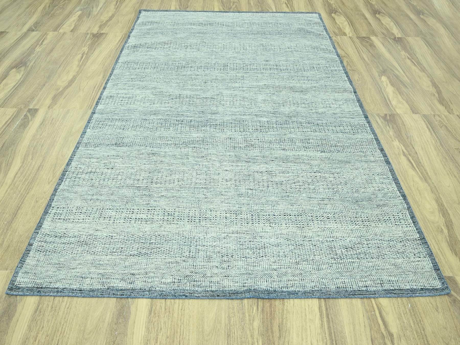 Blue 8'0" x 10'0" Modern and Contemporary Hand knotted Wool Rug - Sku: O076924
